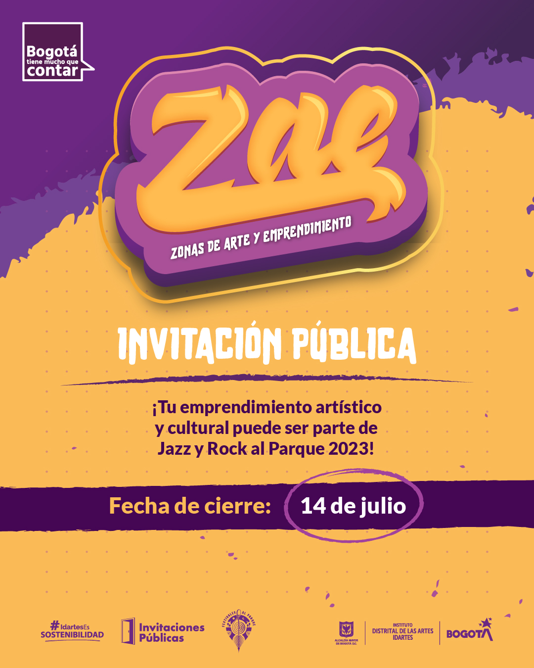 Pieza gráfica de la invitación pública de la ZAE