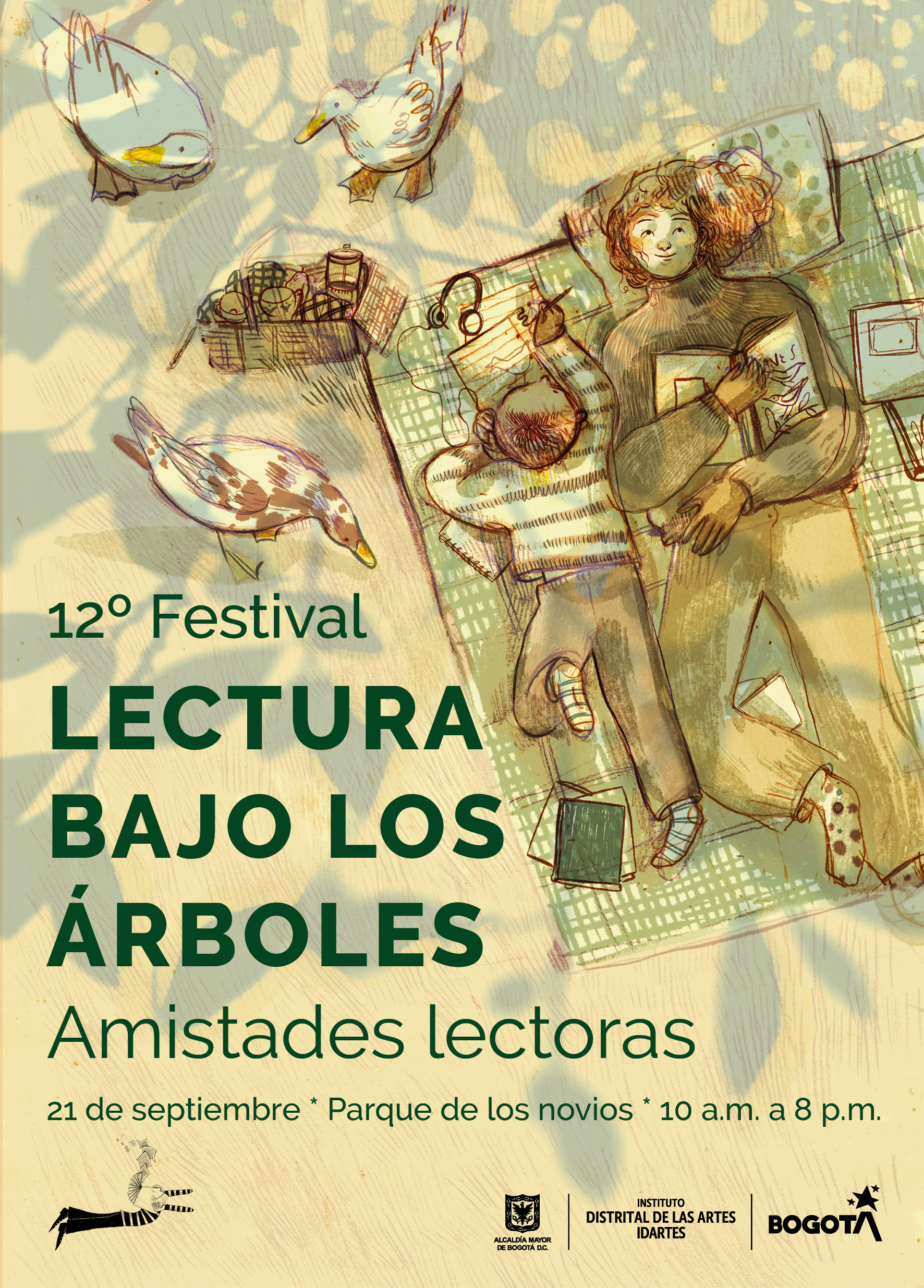 Afiche Lectura bajo los árboles