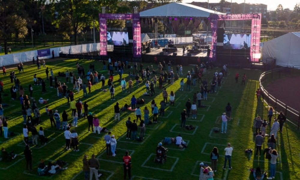 Concierto en el parque Simón Bolívar durante la pandemia 