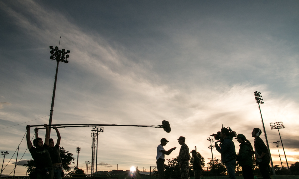 Equipo de grabación de una película