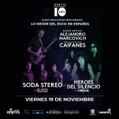 Pieza gráfica concierto Soda Stereo vs Héroes del Silencio 