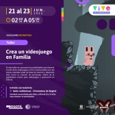 Pieza gráfica - Vacaciones recreativas Cinemateca - Crea un videojuego en familia