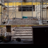 Detalle de los trabajos de restauración en el Teatro El Parque - julio 8 2022