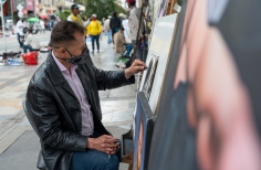 Artistas en el espacio publico.