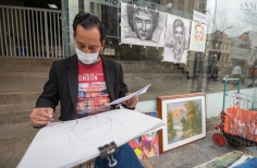 Artistas en el espacio publico.