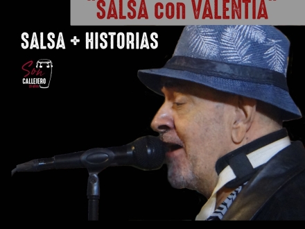 Pieza gráfica del evento de Salsa con valentía del artista Edgar Espinoza el viernes 24 de enero en la calle 23 No. 14-19 en el Castillo de las Artes a las 3:00 p.m.