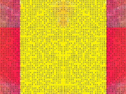 Código de letras con fondo amarillo y rosado