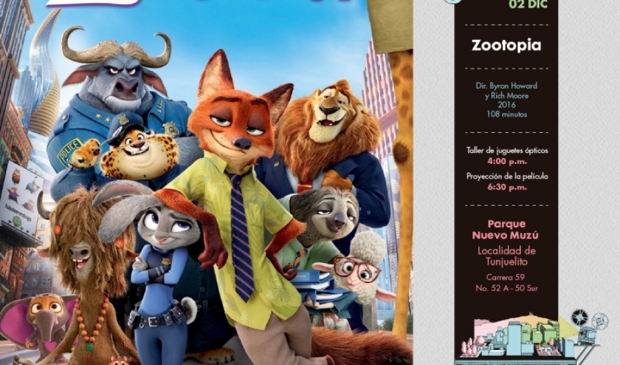 Zootopia se proyecta en Pelis por Bogotá