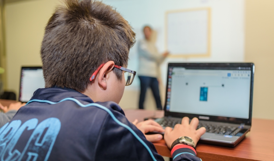 Niño frente a la pantalla del computador