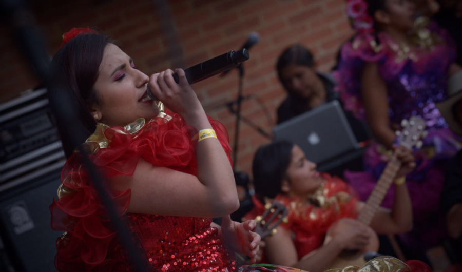 Mujer cantando