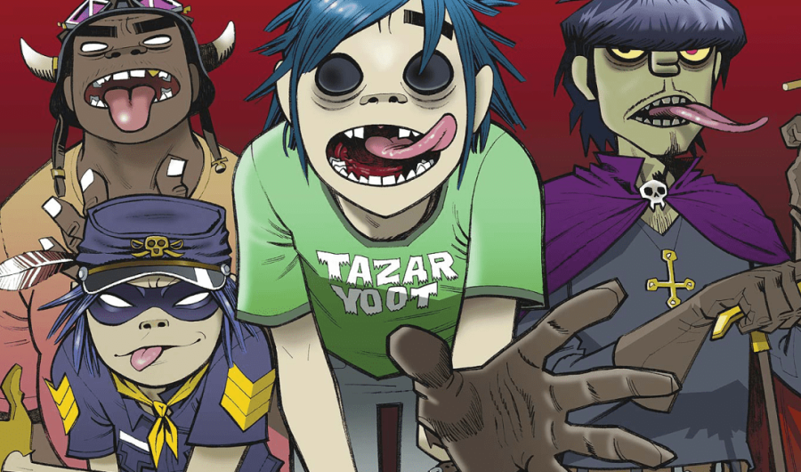 Ilustración de los integrantes de Gorillaz