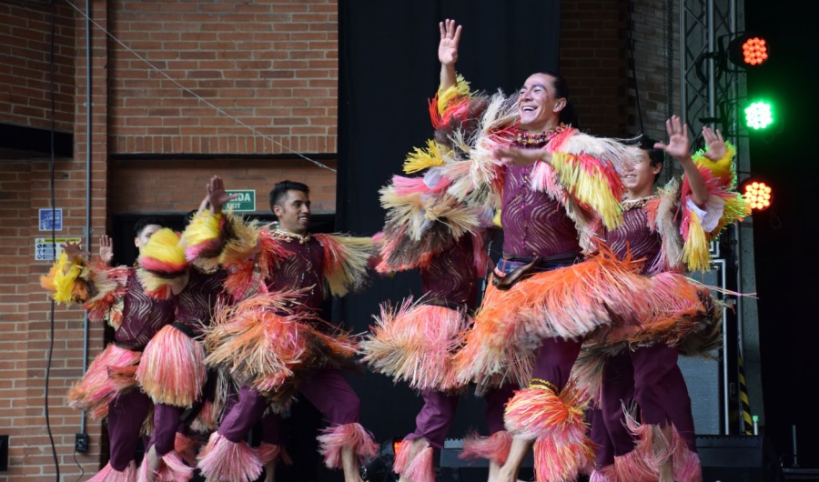 Bailarines de danza folclor en La Media Torta