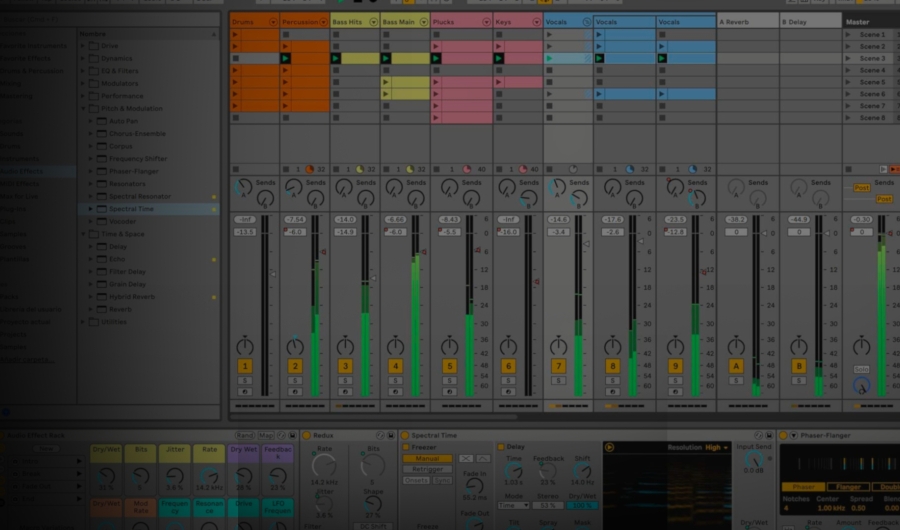 Pantallazo del programa Ableton Live