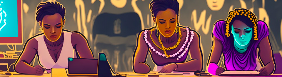 Imágenes de mujeres afro hechas en inteligencia artificial 