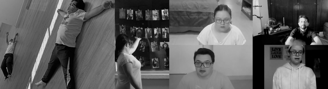 Collage en blanco y negro de los participantes de la fundación Kinescencia. 