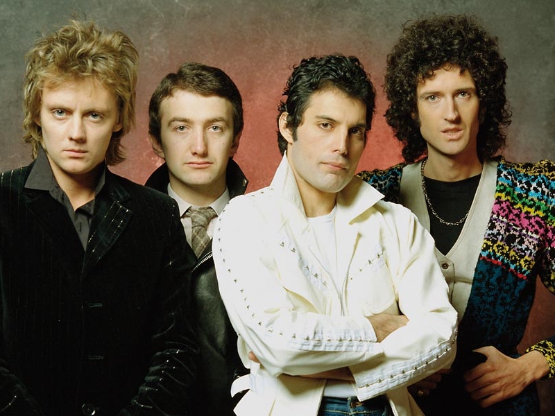 Imagen de los integrantes de la agrupación musical Queen. 