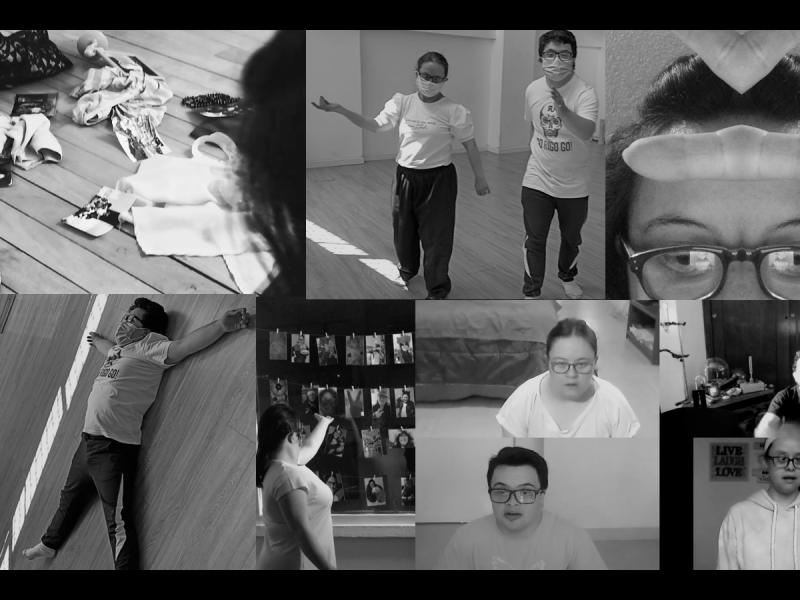 Collage en blanco y negro de los participantes de la fundación Kinescencia. 